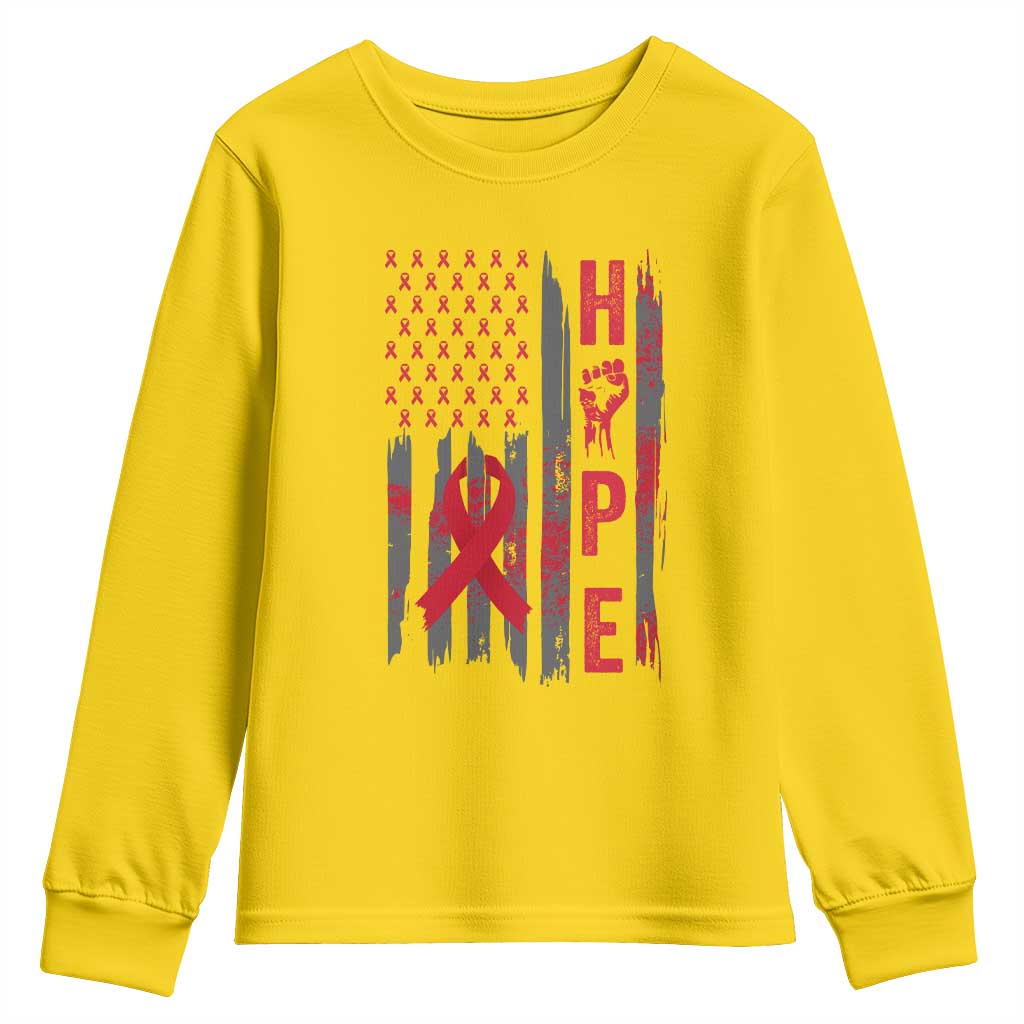 American Flag Hope HIV Awareness Youth Sweatshirt World AIDS Day Gift TS12 Daisy Print Your Wear