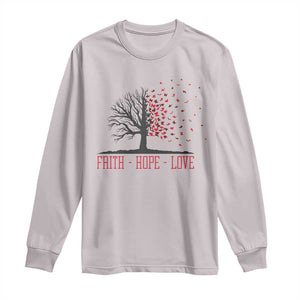 World AIDS Day Awareness Gift Long Sleeve Shirt Faith Hope Love TS12 Ice Gray Print Your Wear