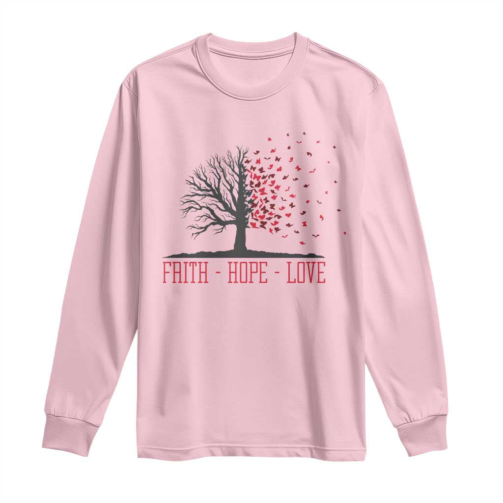 World AIDS Day Awareness Gift Long Sleeve Shirt Faith Hope Love TS12 Light Pink Print Your Wear
