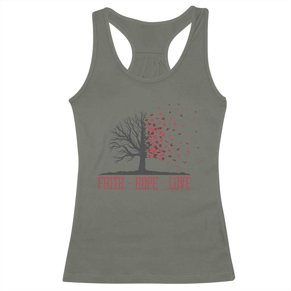 World AIDS Day Awareness Gift Racerback Tank Top Faith Hope Love TS12 Military Green Print Your Wear