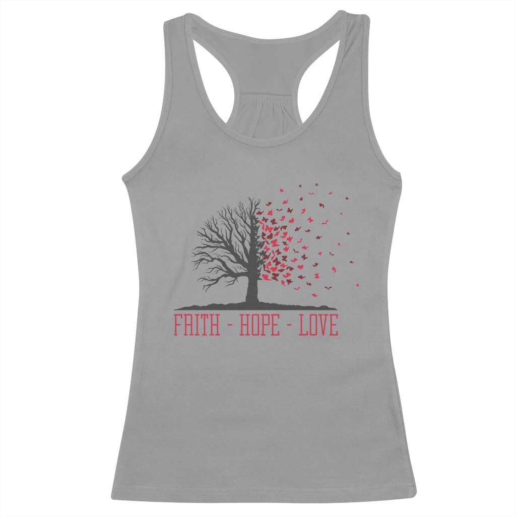 World AIDS Day Awareness Gift Racerback Tank Top Faith Hope Love TS12 Sport Gray Print Your Wear