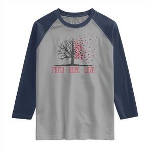 World AIDS Day Awareness Gift Raglan Shirt Faith Hope Love TS12 Sport Gray Navy Print Your Wear