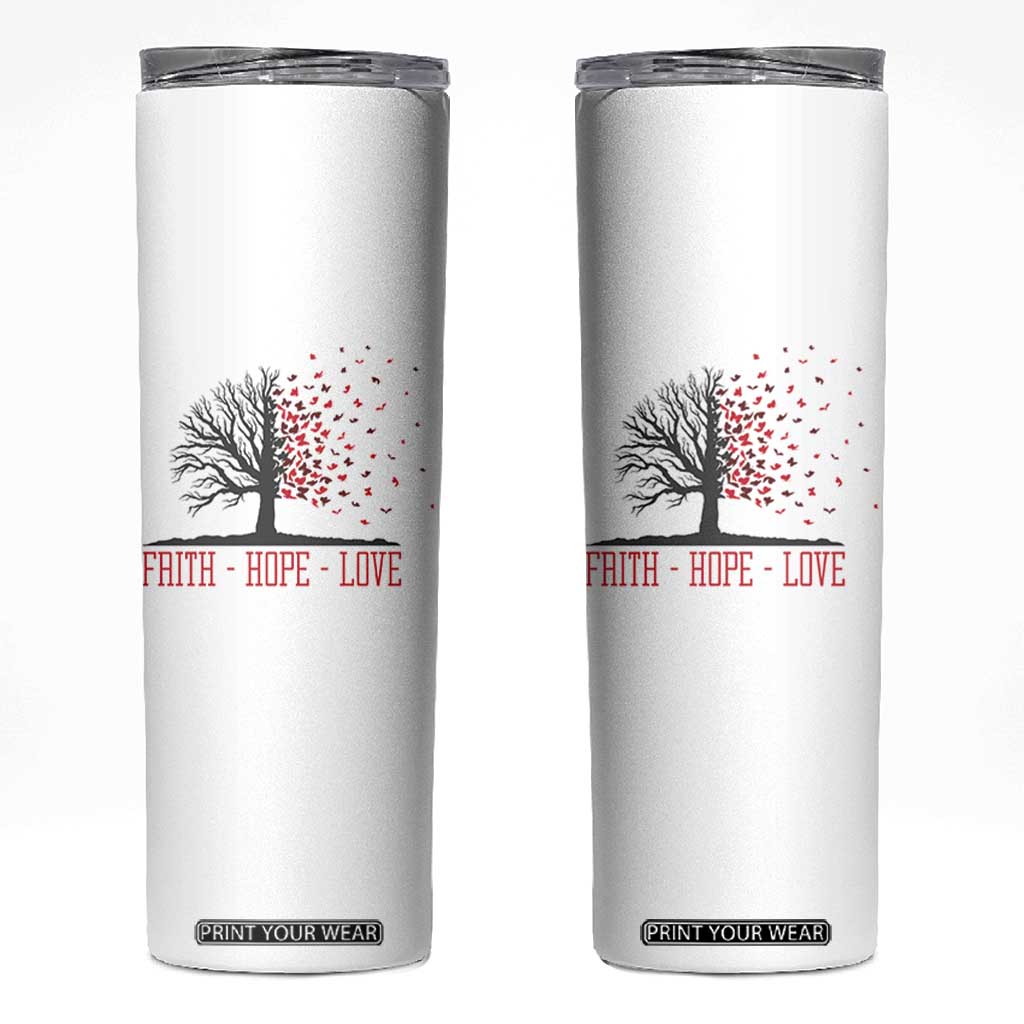 World AIDS Day Awareness Gift Skinny Tumbler Faith Hope Love TS12 White Print Your Wear