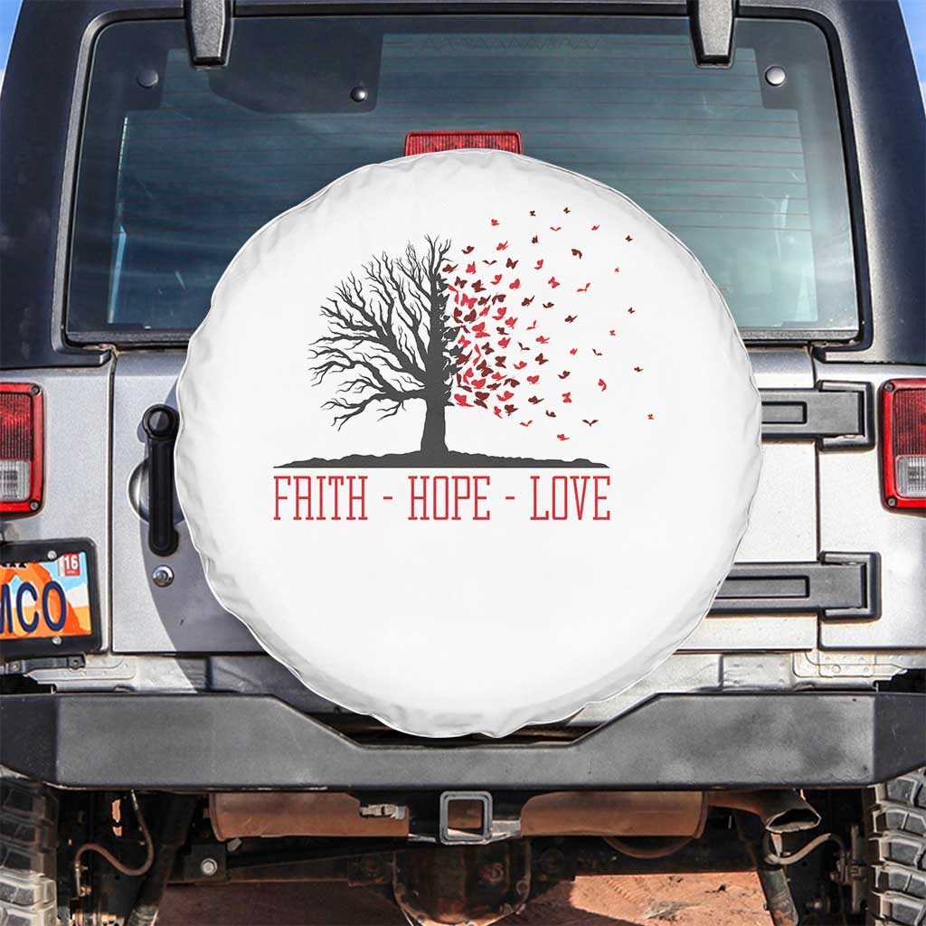 World AIDS Day Awareness Gift Spare Tire Cover Faith Hope Love TS12 No hole White Print Your Wear