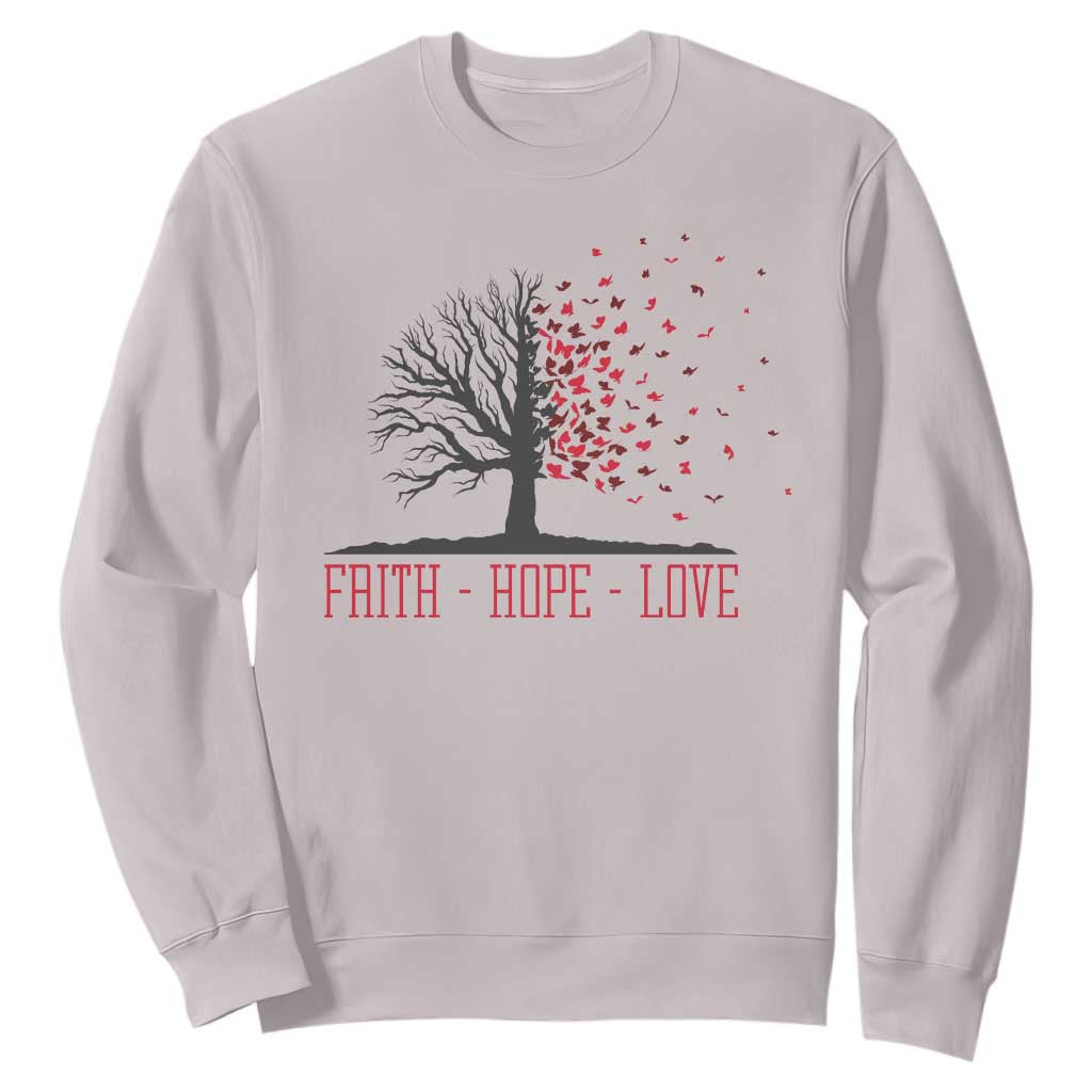 World AIDS Day Awareness Gift Sweatshirt Faith Hope Love TS12 Ice Gray Print Your Wear