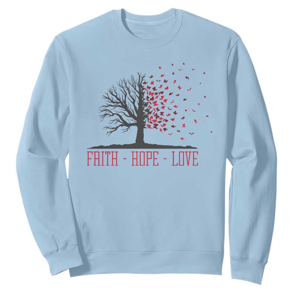 World AIDS Day Awareness Gift Sweatshirt Faith Hope Love TS12 Light Blue Print Your Wear