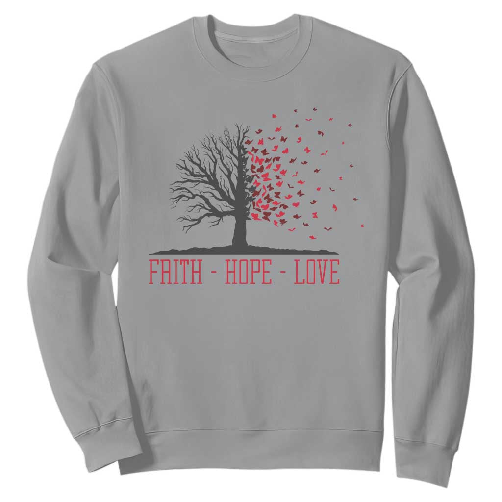 World AIDS Day Awareness Gift Sweatshirt Faith Hope Love TS12 Sport Gray Print Your Wear