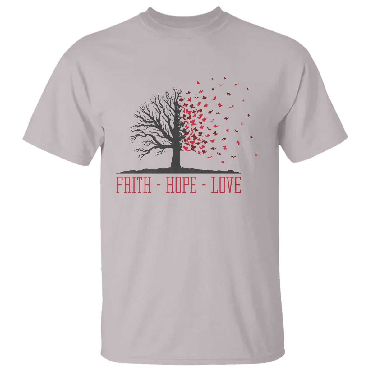 World AIDS Day Awareness Gift T Shirt Faith Hope Love TS12 Ice Gray Print Your Wear