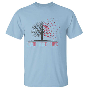 World AIDS Day Awareness Gift T Shirt Faith Hope Love TS12 Light Blue Print Your Wear