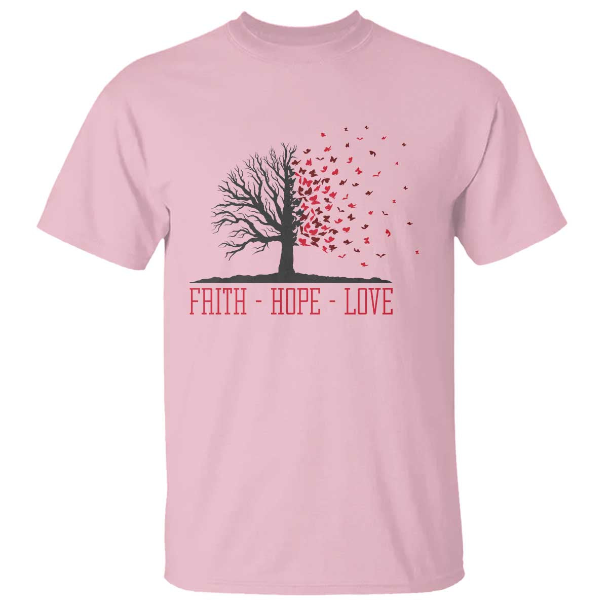 World AIDS Day Awareness Gift T Shirt Faith Hope Love TS12 Light Pink Print Your Wear