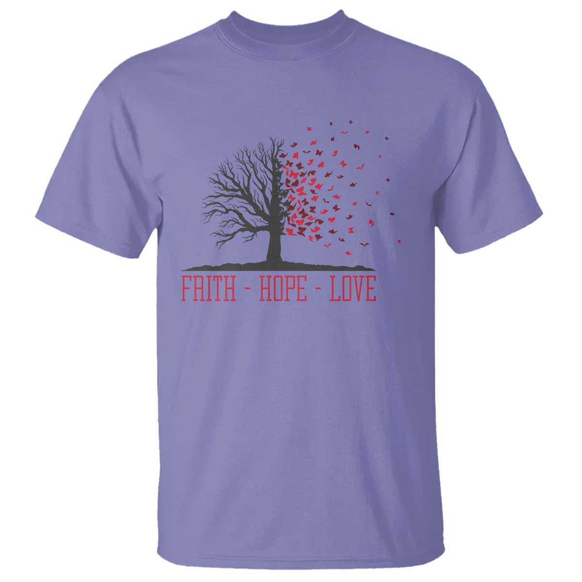 World AIDS Day Awareness Gift T Shirt Faith Hope Love TS12 Violet Print Your Wear
