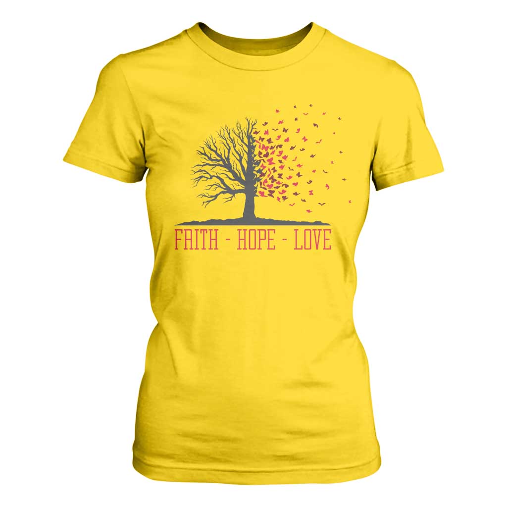 World AIDS Day Awareness Gift T Shirt For Women Faith Hope Love TS12 Daisy Print Your Wear