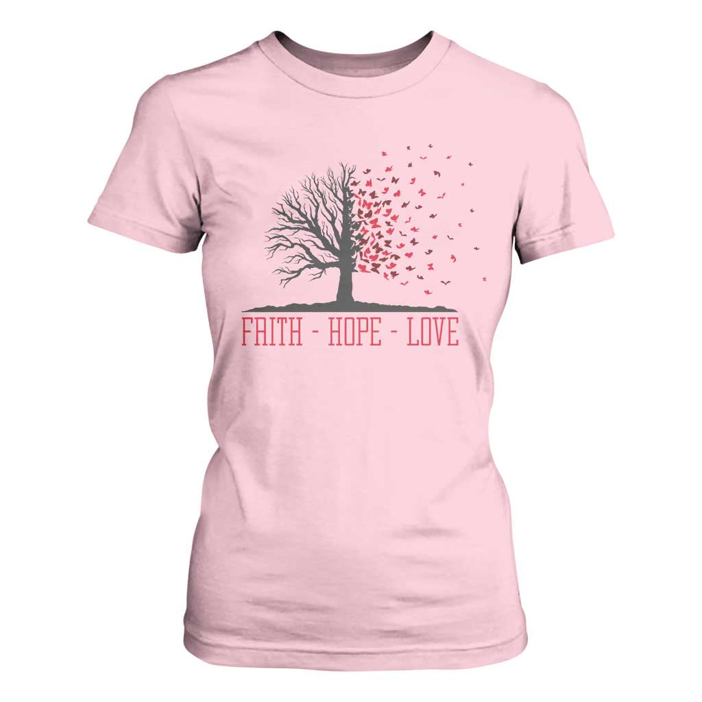 World AIDS Day Awareness Gift T Shirt For Women Faith Hope Love TS12 Light Pink Print Your Wear