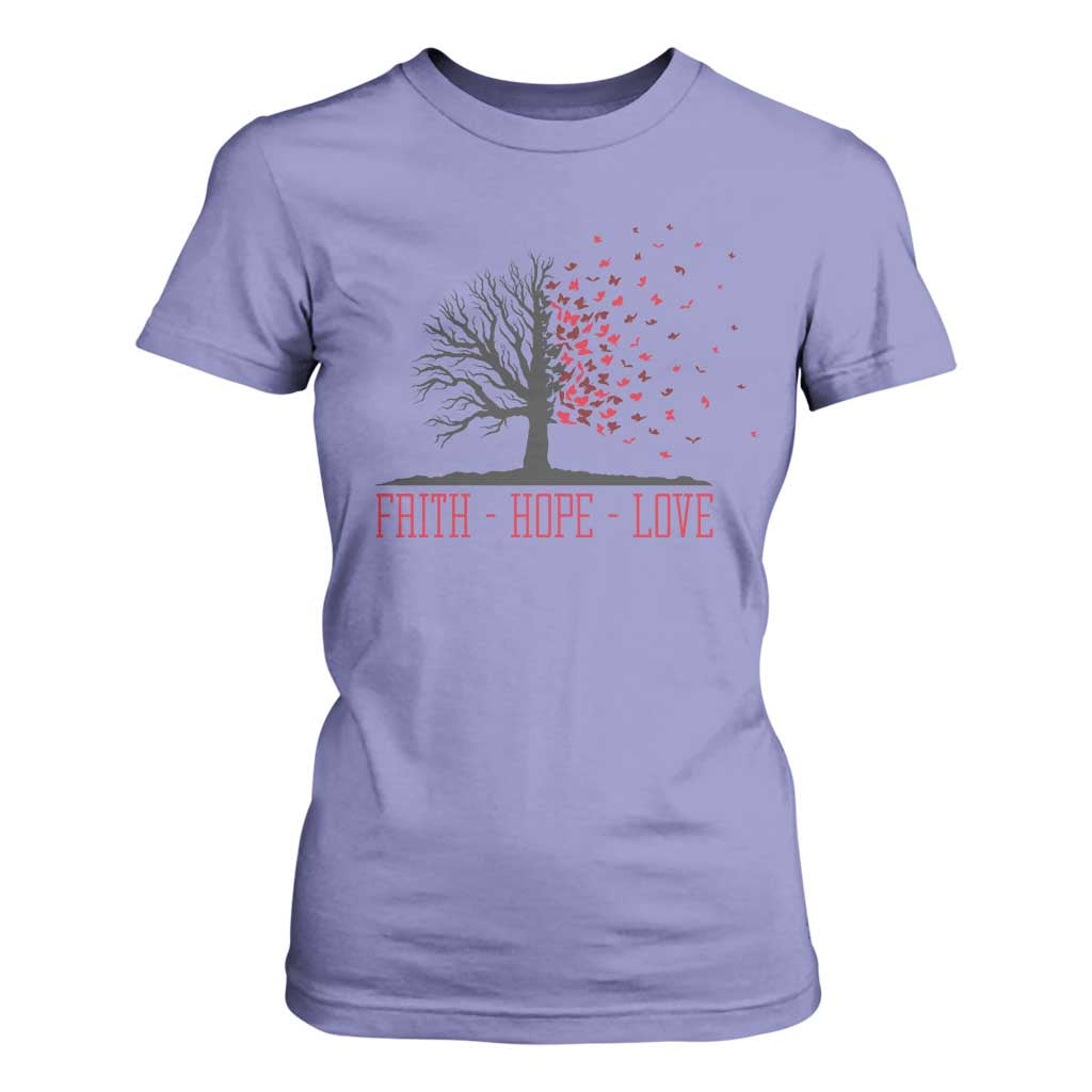 World AIDS Day Awareness Gift T Shirt For Women Faith Hope Love TS12 Violet Print Your Wear