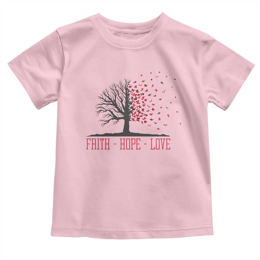 World AIDS Day Awareness Gift Toddler T Shirt Faith Hope Love TS12 Light Pink Print Your Wear