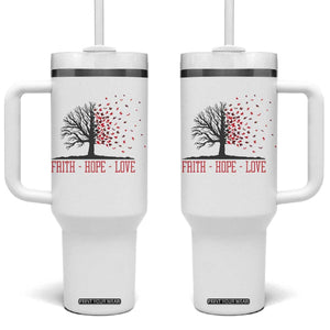 World AIDS Day Awareness Gift Tumbler With Handle Faith Hope Love TS12 One Size: 40 oz White Print Your Wear