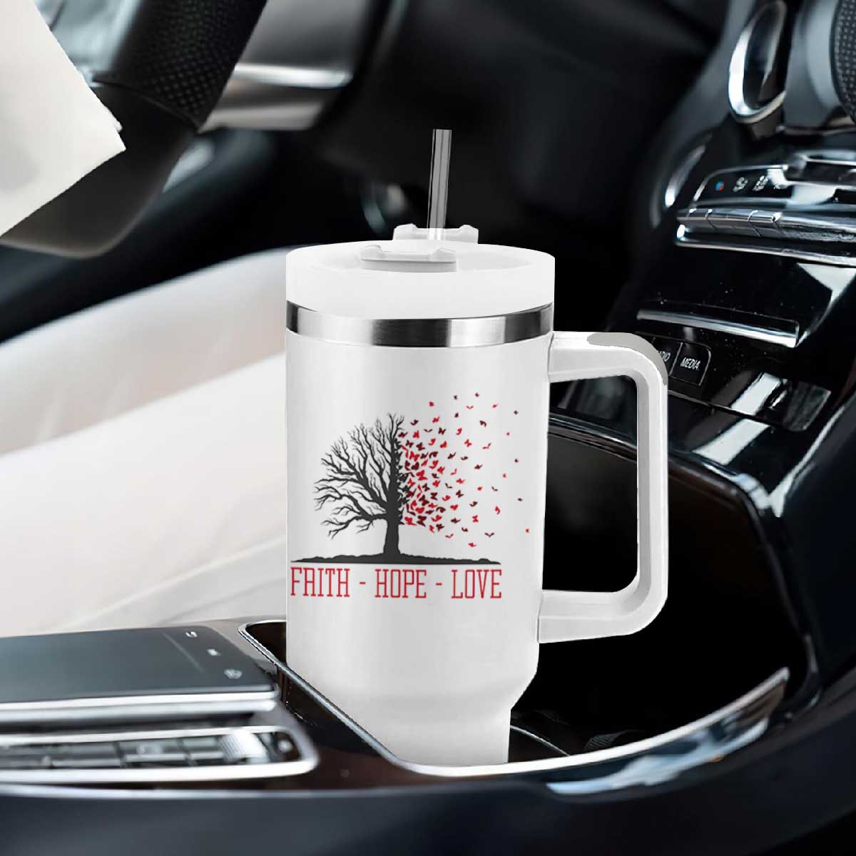 World AIDS Day Awareness Gift Tumbler With Handle Faith Hope Love TS12 Print Your Wear