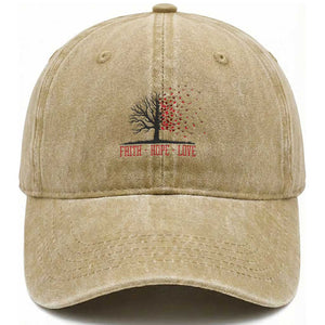 World AIDS Day Awareness Gift Washed Cotton Baseball Cap Faith Hope Love TS12 Print Your Wear