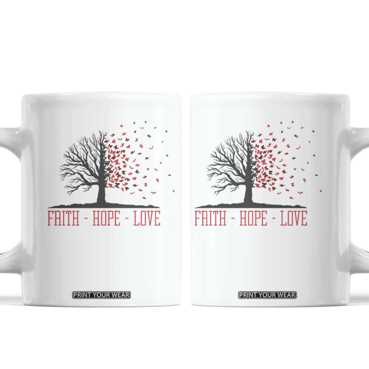 World AIDS Day Awareness Gift Coffee Mug Faith Hope Love TS12 White Print Your Wear