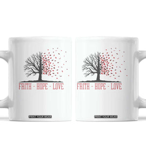 World AIDS Day Awareness Gift Coffee Mug Faith Hope Love TS12 White Print Your Wear