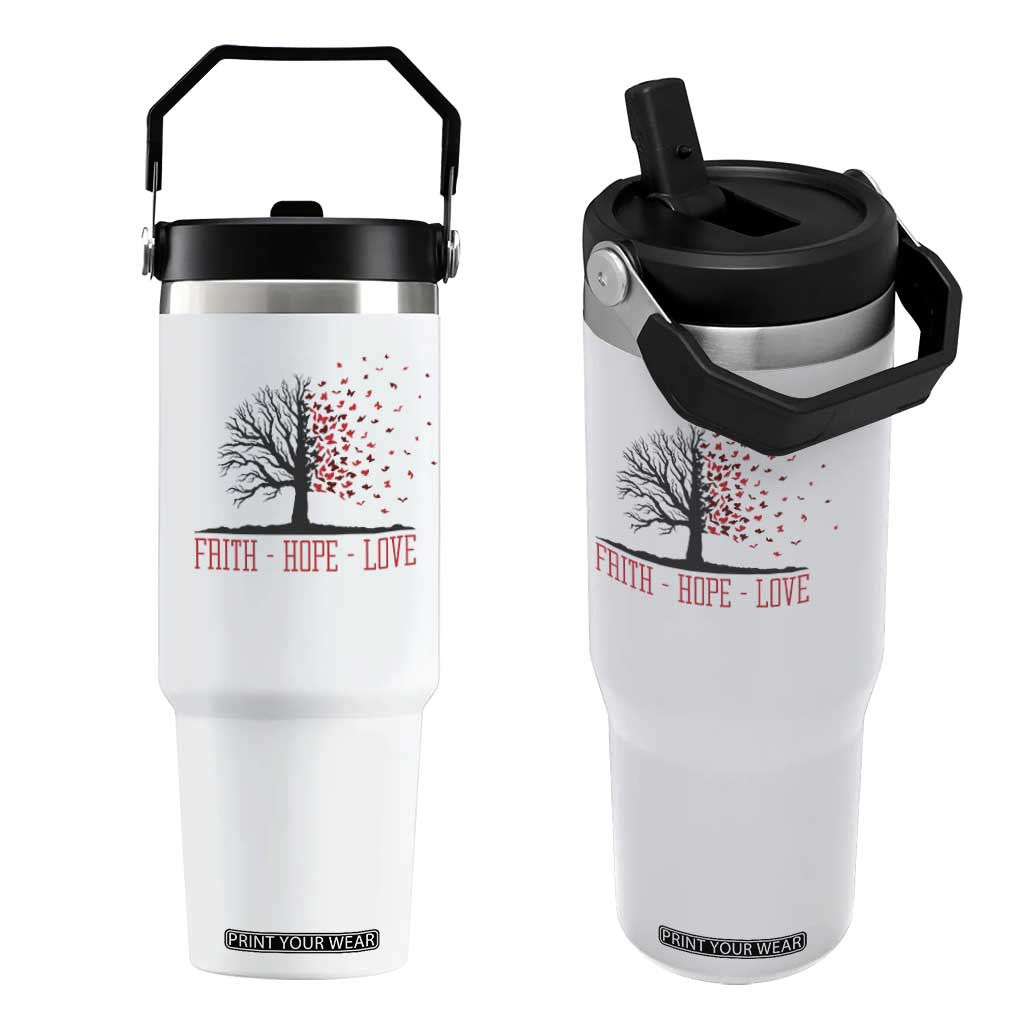 World AIDS Day Awareness Gift Flip Straw Tumbler Faith Hope Love TS12 One Size: 30 oz White Print Your Wear