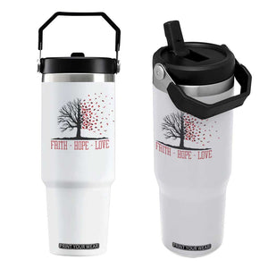 World AIDS Day Awareness Gift Flip Straw Tumbler Faith Hope Love TS12 One Size: 30 oz White Print Your Wear