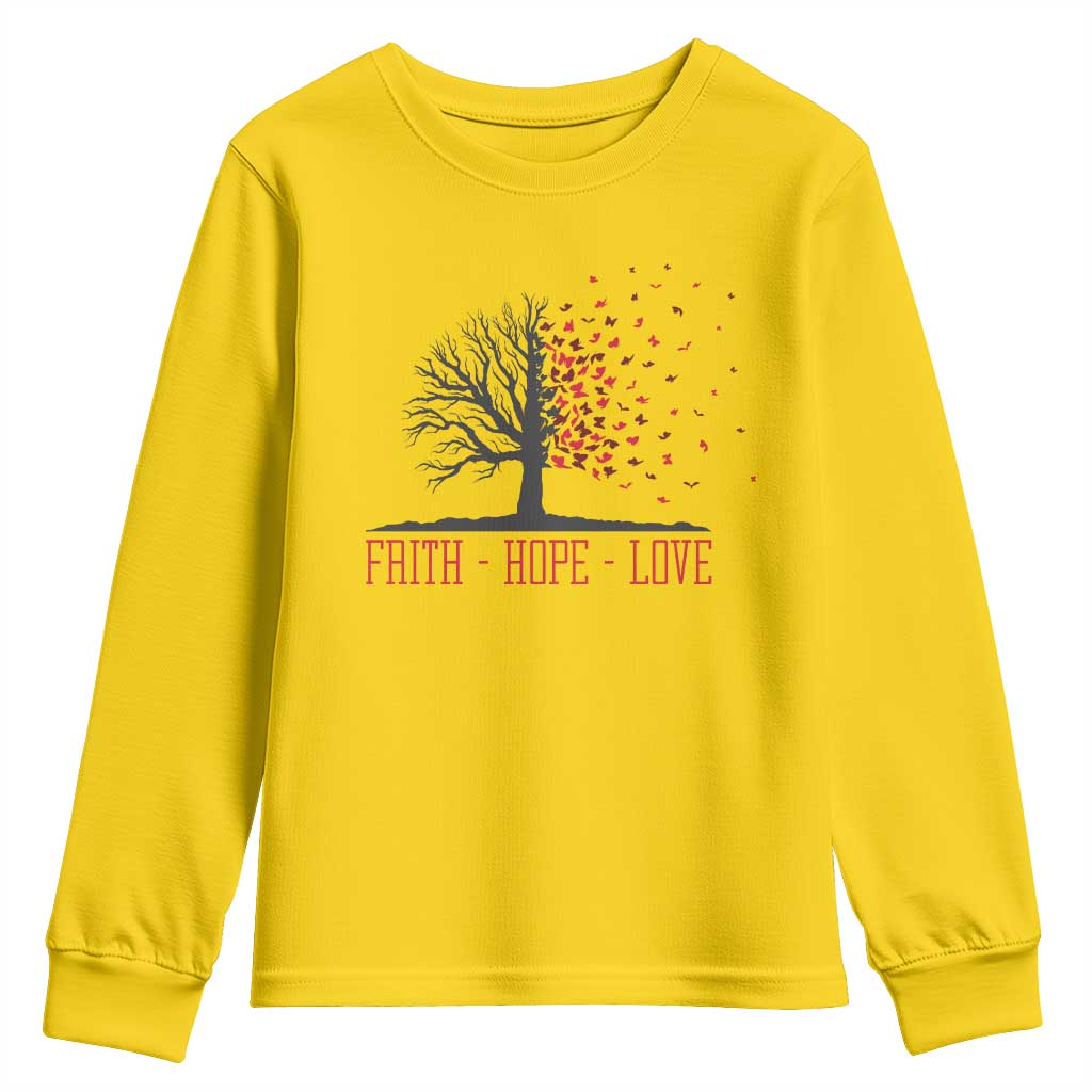 World AIDS Day Awareness Gift Youth Sweatshirt Faith Hope Love TS12 Daisy Print Your Wear