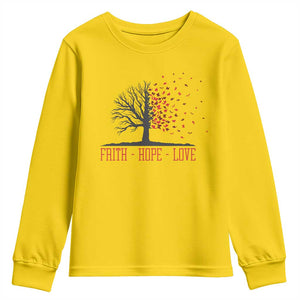 World AIDS Day Awareness Gift Youth Sweatshirt Faith Hope Love TS12 Daisy Print Your Wear