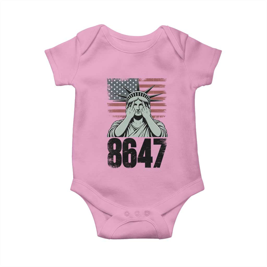 8647 Statue Of Liberty Baby Onesie Political Satire Protest Poster Graphic TS12 Light Pink Print Your Wear