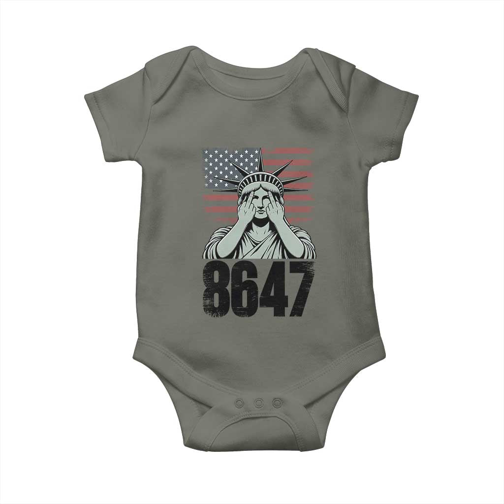 8647 Statue Of Liberty Baby Onesie Political Satire Protest Poster Graphic TS12 Military Green Print Your Wear