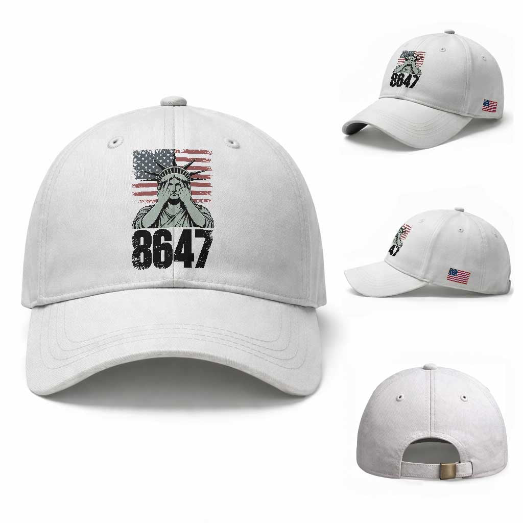 8647 Statue Of Liberty Baseball Cap Political Satire Protest Poster Graphic TS12 Baseball Cap Universal Fit White Print Your Wear