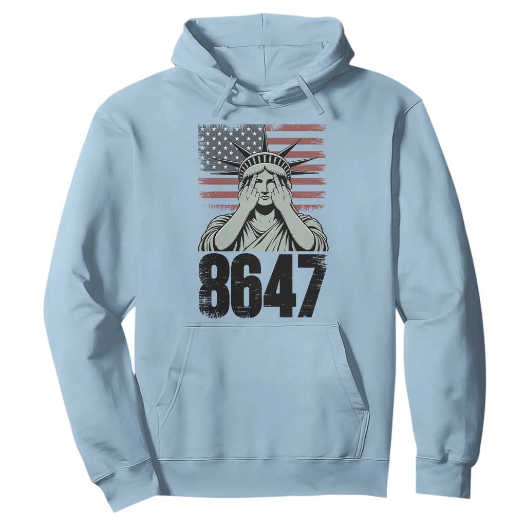 8647 Statue Of Liberty Hoodie Political Satire Protest Poster Graphic TS12 Light Blue Print Your Wear