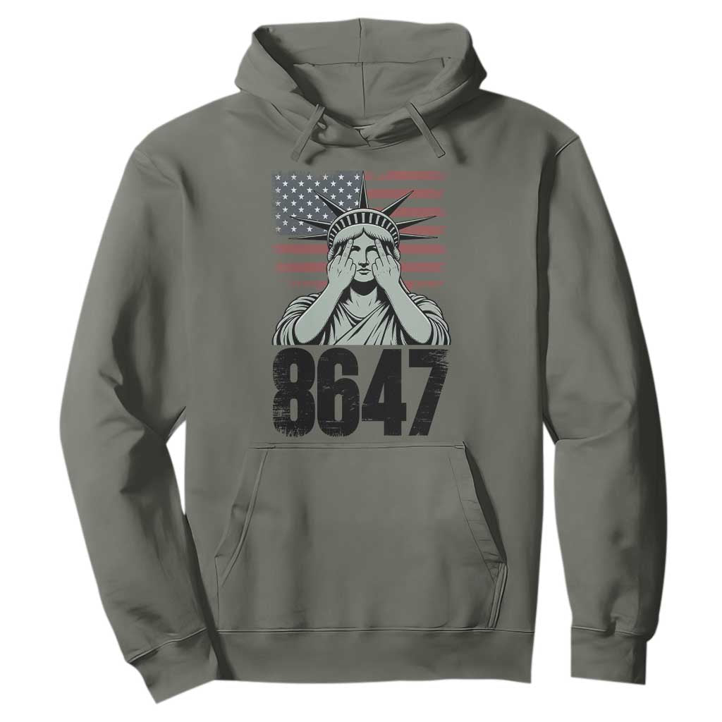 8647 Statue Of Liberty Hoodie Political Satire Protest Poster Graphic TS12 Military Green Print Your Wear