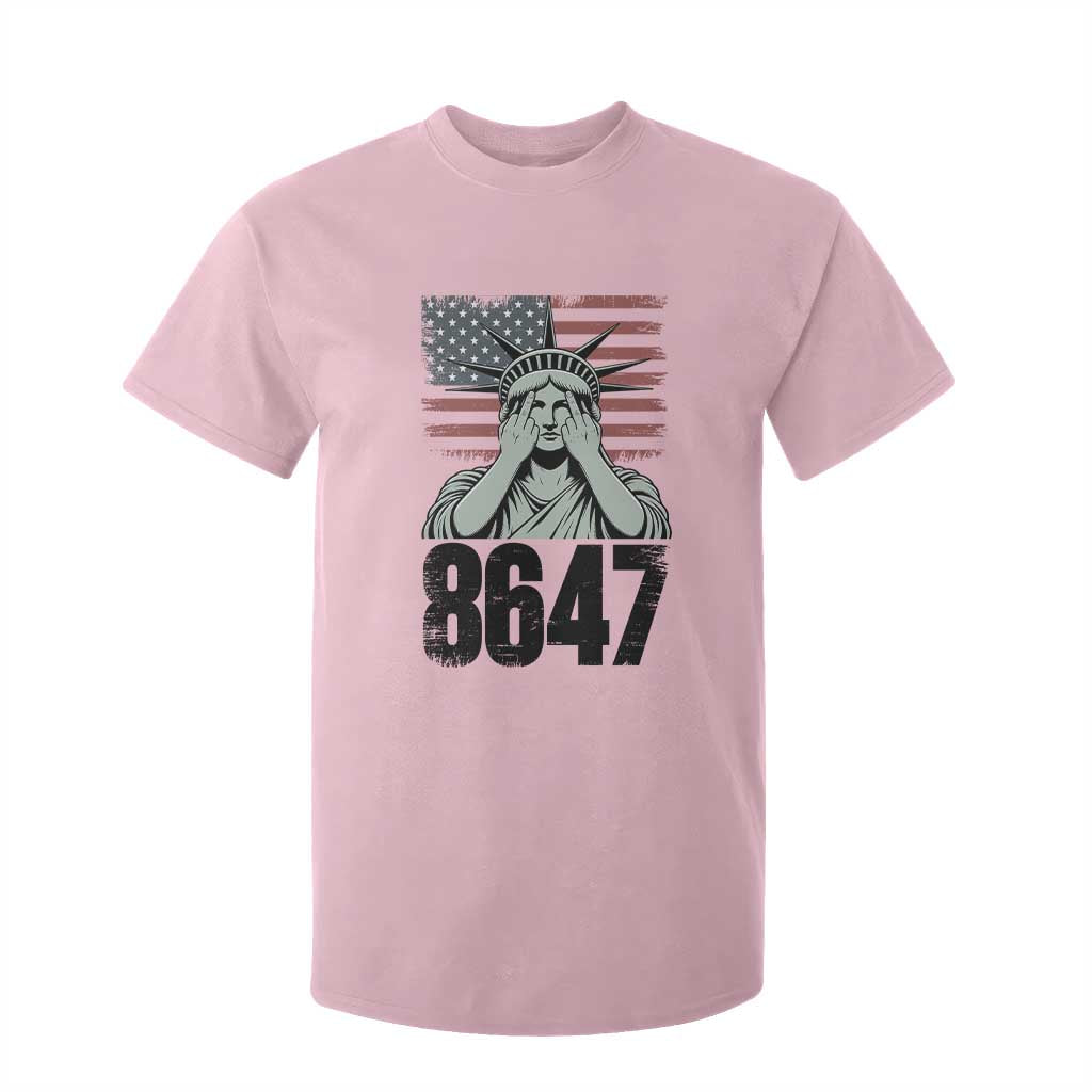 8647 Statue Of Liberty T Shirt For Kid Political Satire Protest Poster Graphic TS12 Light Pink Print Your Wear