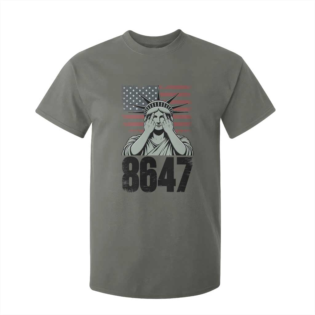 8647 Statue Of Liberty T Shirt For Kid Political Satire Protest Poster Graphic TS12 Military Green Print Your Wear