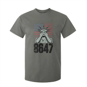 8647 Statue Of Liberty T Shirt For Kid Political Satire Protest Poster Graphic TS12 Military Green Print Your Wear