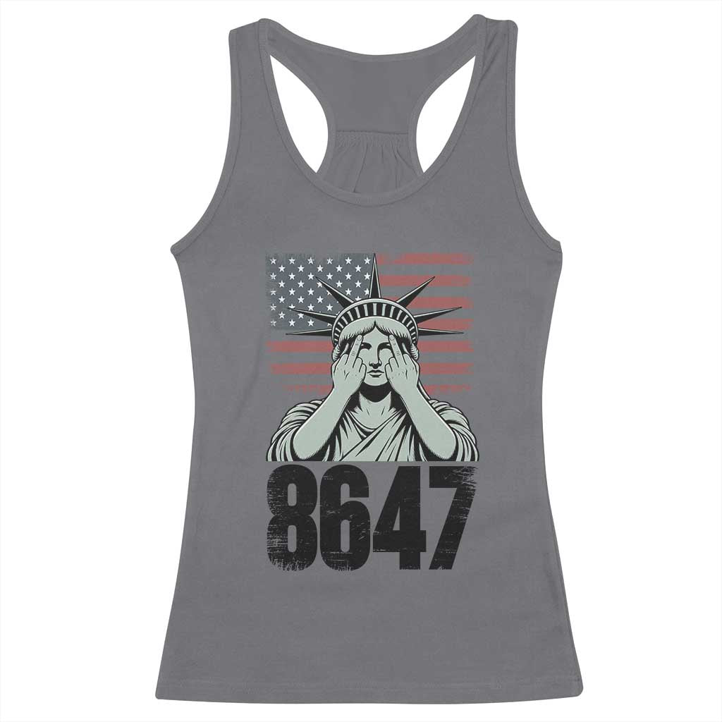8647 Statue Of Liberty Racerback Tank Top Political Satire Protest Poster Graphic TS12 Charcoal Print Your Wear