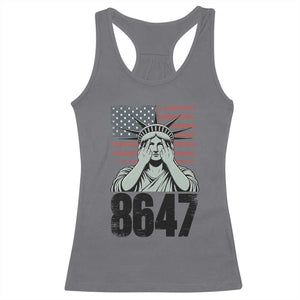 8647 Statue Of Liberty Racerback Tank Top Political Satire Protest Poster Graphic TS12 Charcoal Print Your Wear