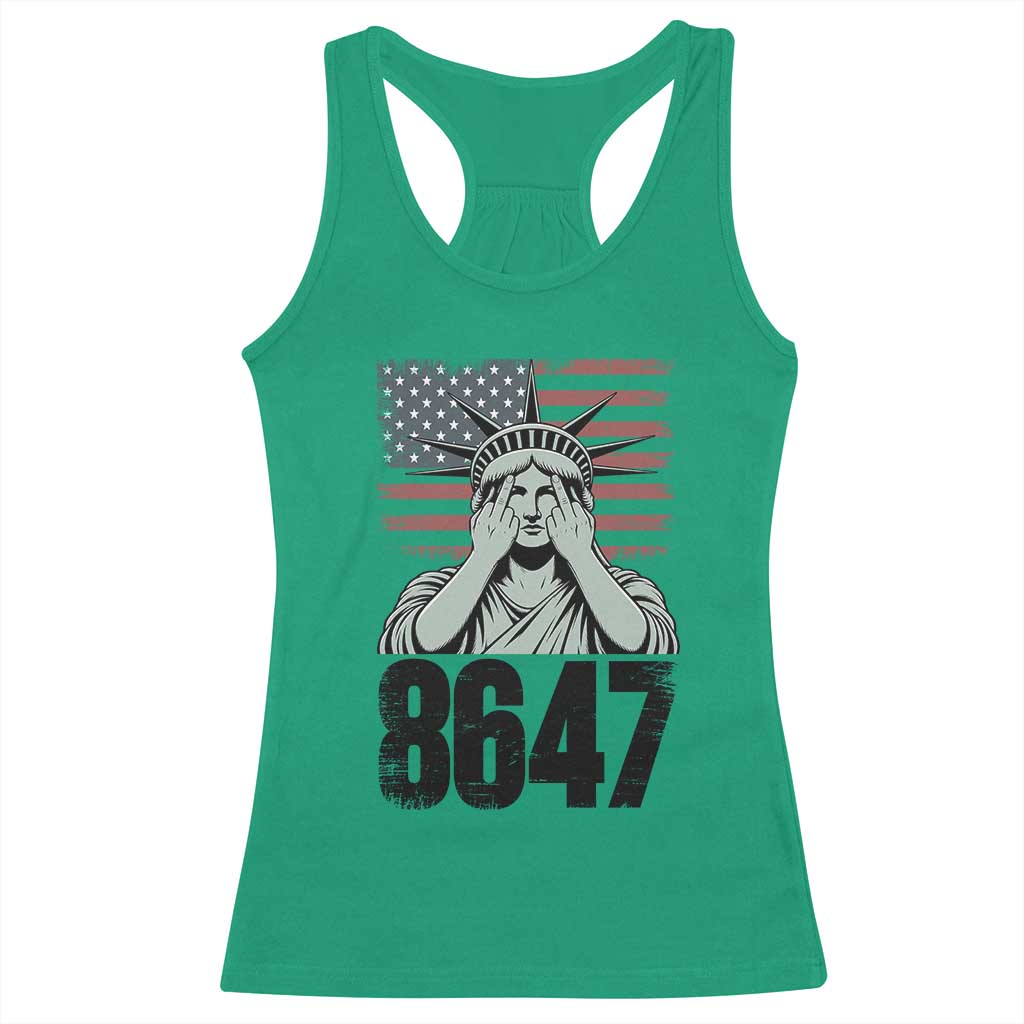 8647 Statue Of Liberty Racerback Tank Top Political Satire Protest Poster Graphic TS12 Irish Green Print Your Wear