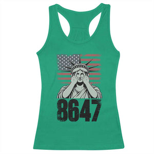 8647 Statue Of Liberty Racerback Tank Top Political Satire Protest Poster Graphic TS12 Irish Green Print Your Wear