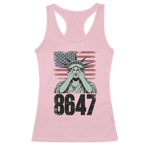 8647 Statue Of Liberty Racerback Tank Top Political Satire Protest Poster Graphic TS12 Light Pink Print Your Wear