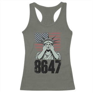 8647 Statue Of Liberty Racerback Tank Top Political Satire Protest Poster Graphic TS12 Military Green Print Your Wear