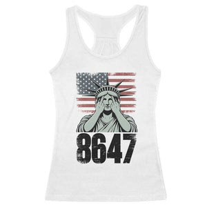 8647 Statue Of Liberty Racerback Tank Top Political Satire Protest Poster Graphic TS12 White Print Your Wear