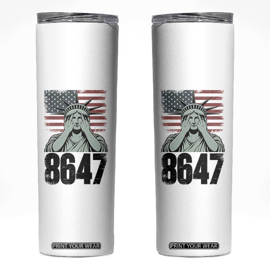 8647 Statue Of Liberty Skinny Tumbler Political Satire Protest Poster Graphic TS12 White Print Your Wear