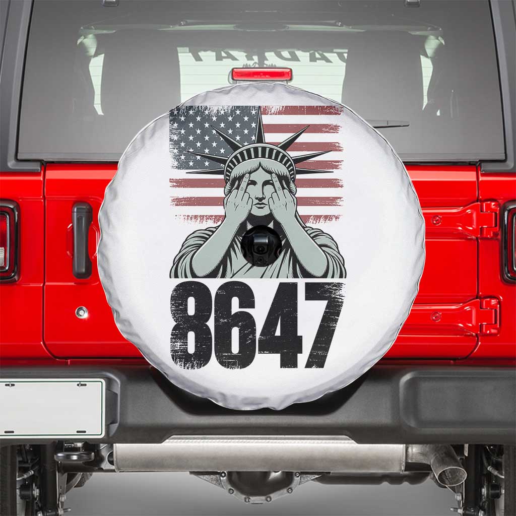 8647 Statue Of Liberty Spare Tire Cover Political Satire Protest Poster Graphic TS12 White Print Your Wear