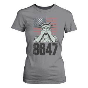 8647 Statue Of Liberty T Shirt For Women Political Satire Protest Poster Graphic TS12 Charcoal Print Your Wear