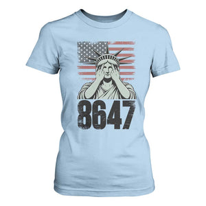 8647 Statue Of Liberty T Shirt For Women Political Satire Protest Poster Graphic TS12 Light Blue Print Your Wear