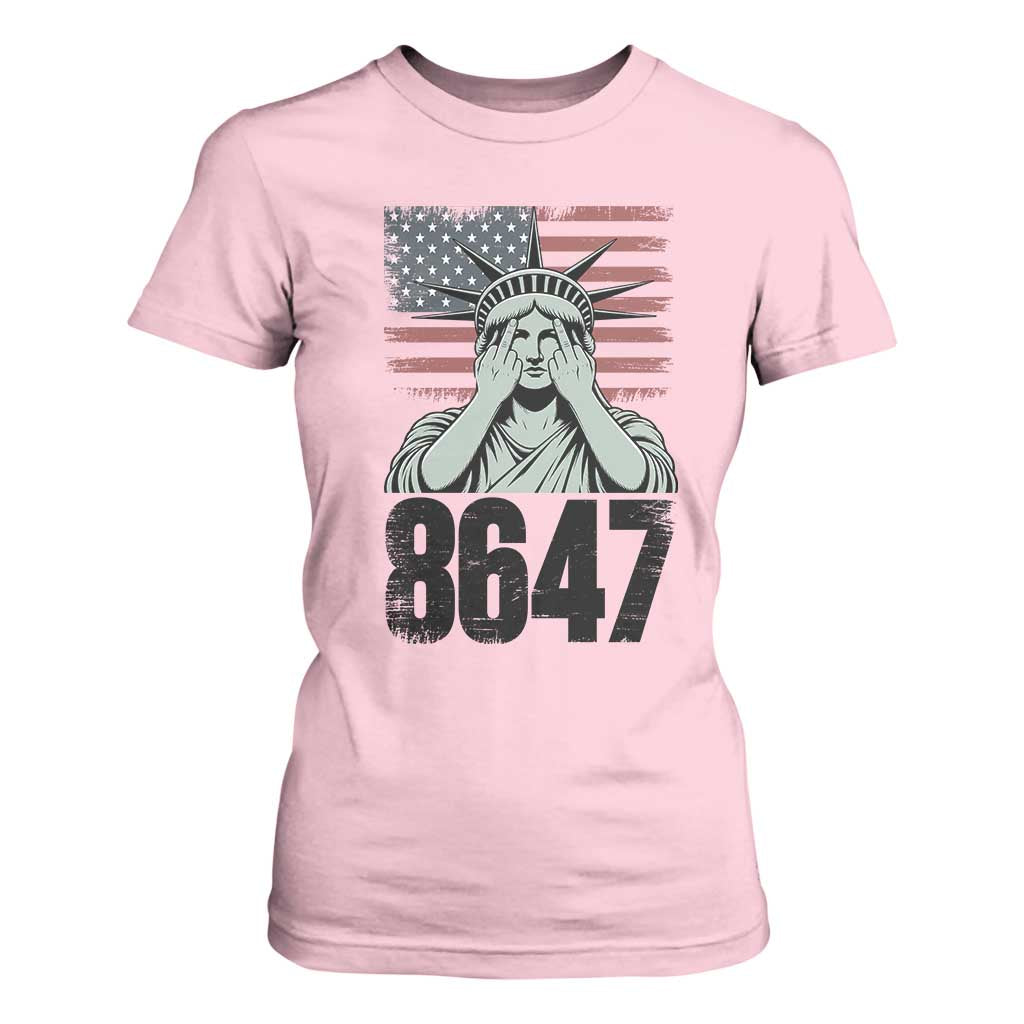 8647 Statue Of Liberty T Shirt For Women Political Satire Protest Poster Graphic TS12 Light Pink Print Your Wear