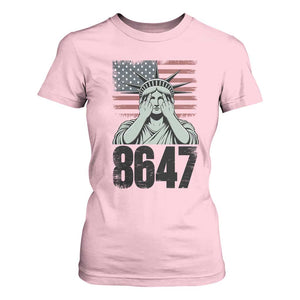 8647 Statue Of Liberty T Shirt For Women Political Satire Protest Poster Graphic TS12 Light Pink Print Your Wear