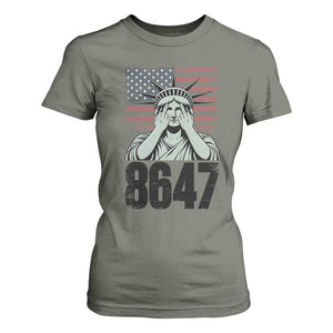 8647 Statue Of Liberty T Shirt For Women Political Satire Protest Poster Graphic TS12 Military Green Print Your Wear